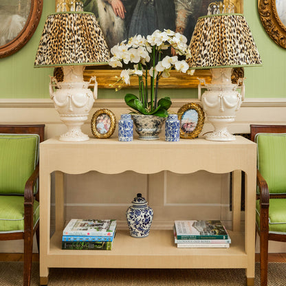 Grasscloth Console Table