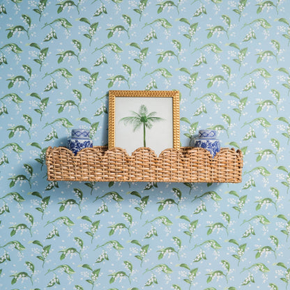 Scalloped Rattan Shelf