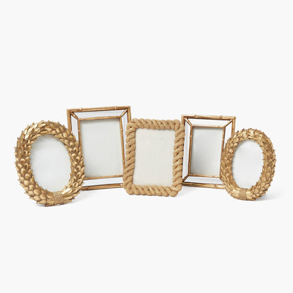 Gold Bamboo Mirror Photo Frame - 5"x 7"