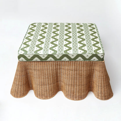 Vivienne Rattan Scalloped Ottoman