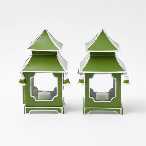 Apple Green Mini Pagoda Lantern (Pair)