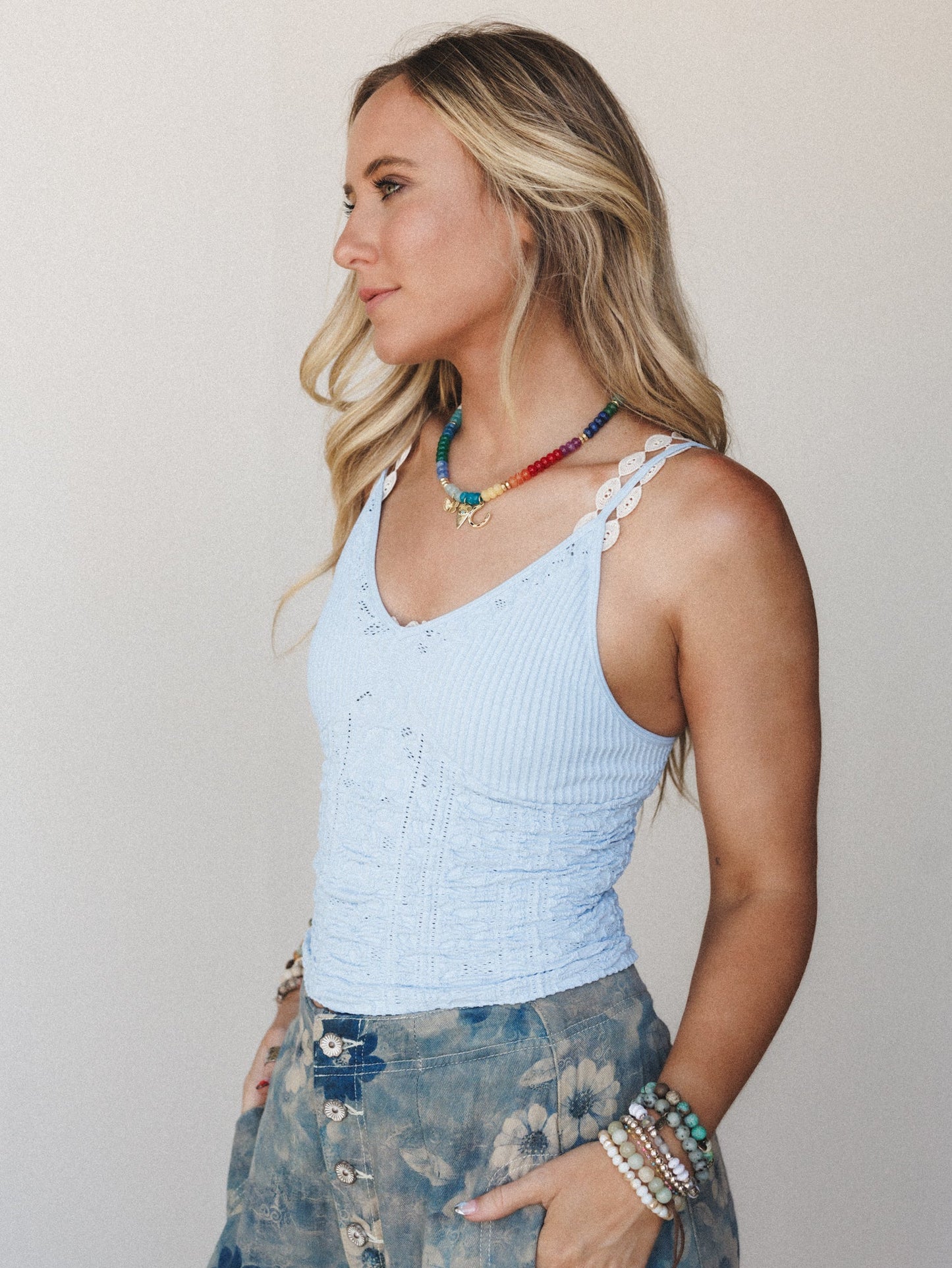 Blush Haven Cami - Serene Blue