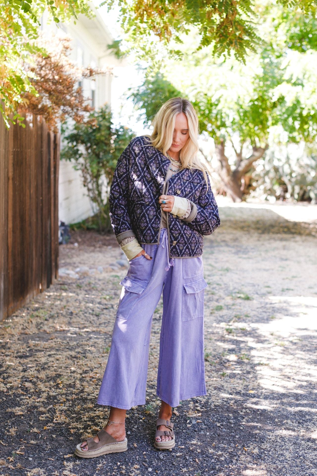 Homestead Hug Floral Jacket - Blue