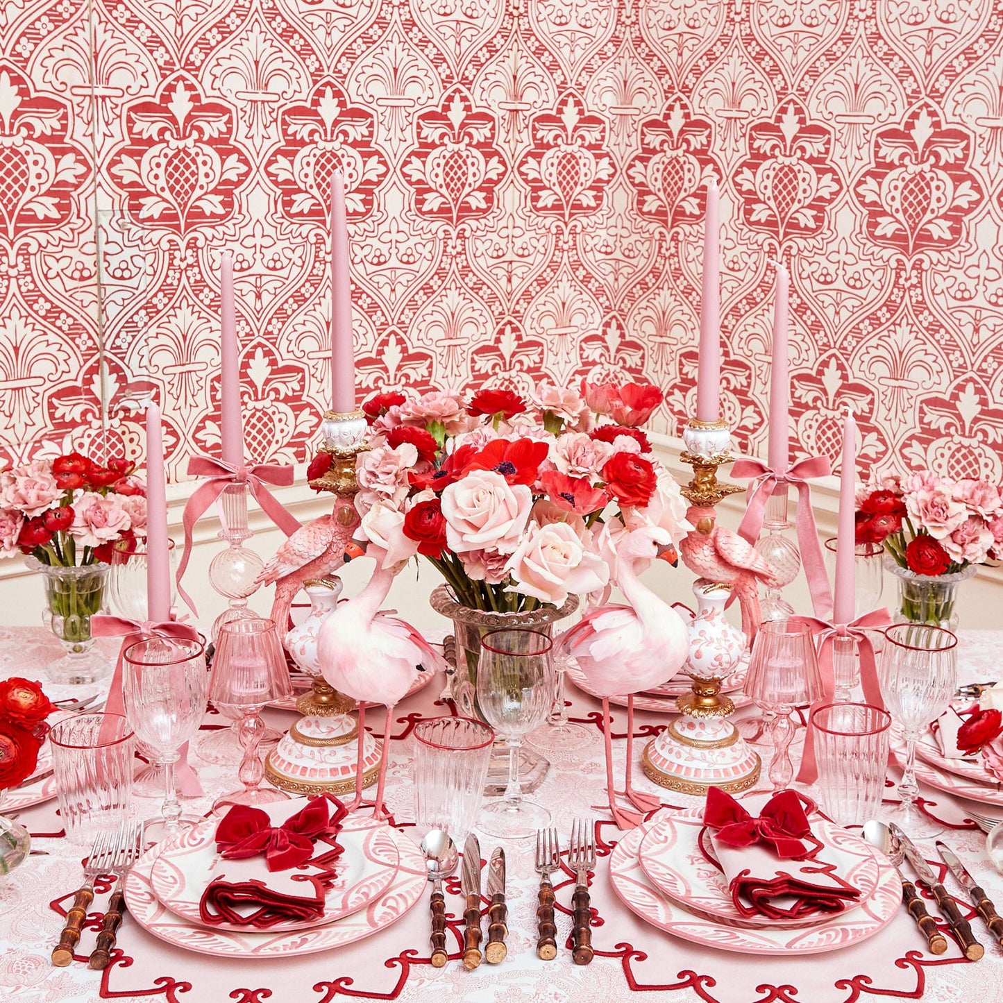 Ruby Red Velvet Napkin Bows (Set of 4)