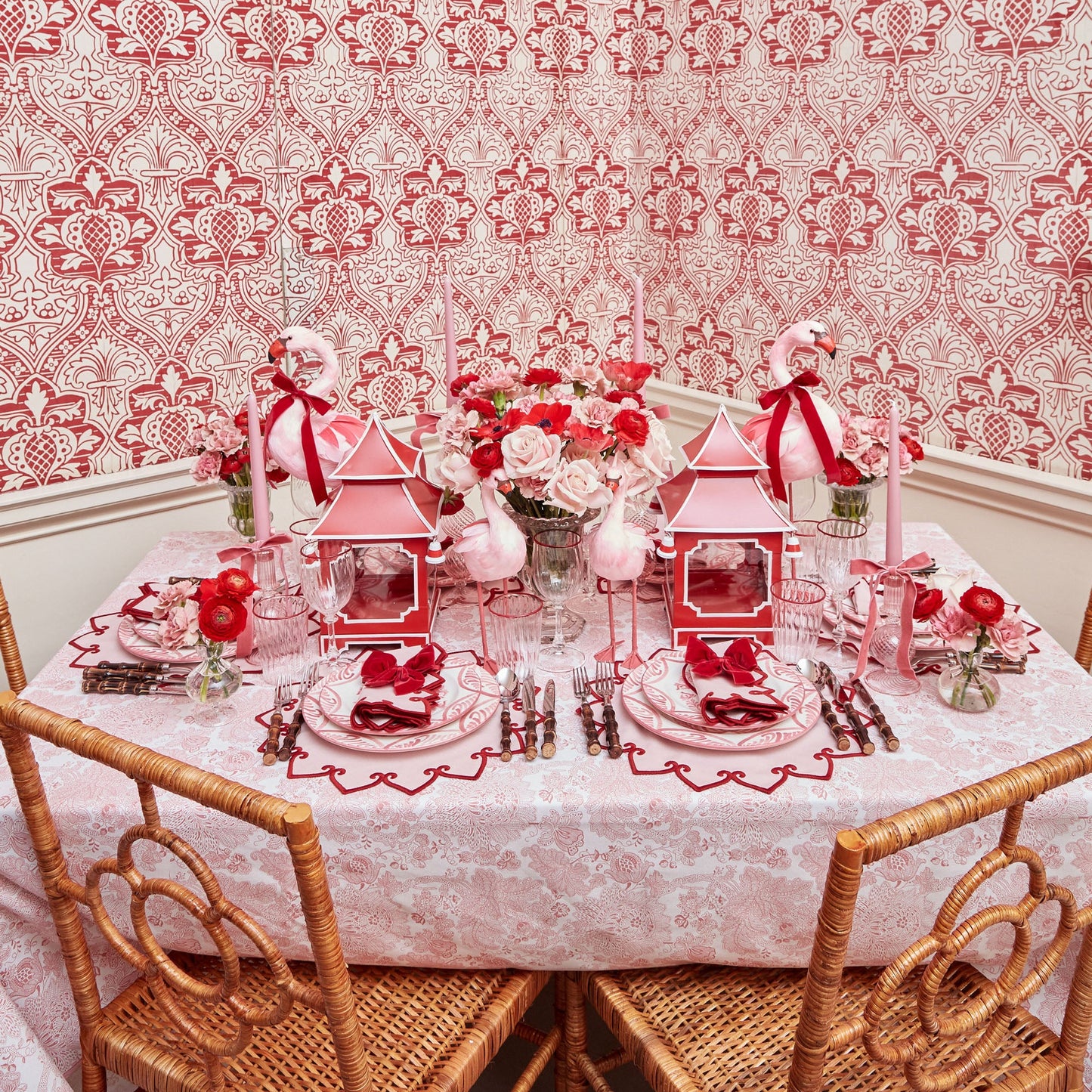 Pink & Red Angelina Napkins (Set of 4)