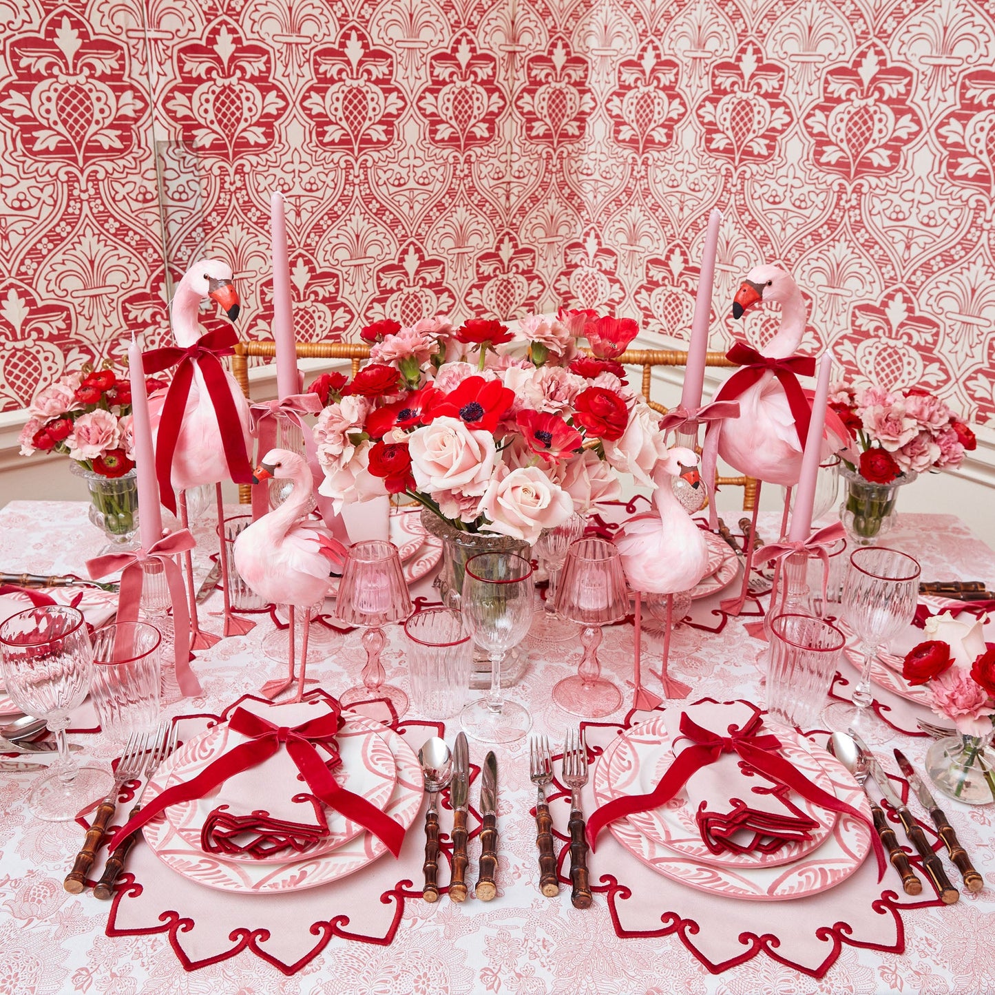 Pink & Red Angelina Napkins (Set of 4)