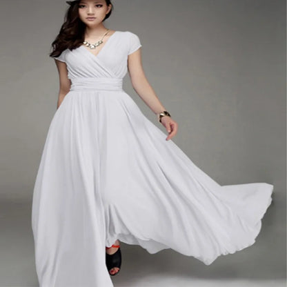 Elegant bodycon sexy Women's dress for women 2022 summer short sleeve chiffon boho party dresses woman robe femme ladies