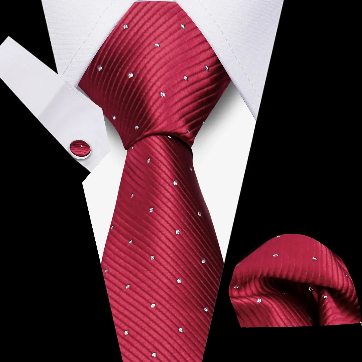 Elegant Ties For Men Gift Fashion Men Tie Set Striped Luxury Necktie Handchief Cufflinks 3 Pcs Business Wedding Suit Accessories