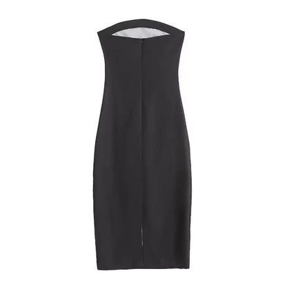 Sexy Strapless Backless Printed Long Dress Women Fashion Sleeveless Off Shoulder Vestidos 2024 Summer Lady Party Evening Robes