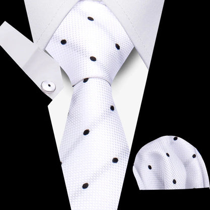 Elegant Ties For Men Gift Fashion Men Tie Set Striped Luxury Necktie Handchief Cufflinks 3 Pcs Business Wedding Suit Accessories