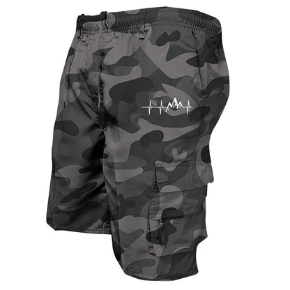 Men's Casual Work Shorts Multi-pocket Loose Drawstring Cargo Shorts Outdoor Sports Short Pants for Men Streetwear