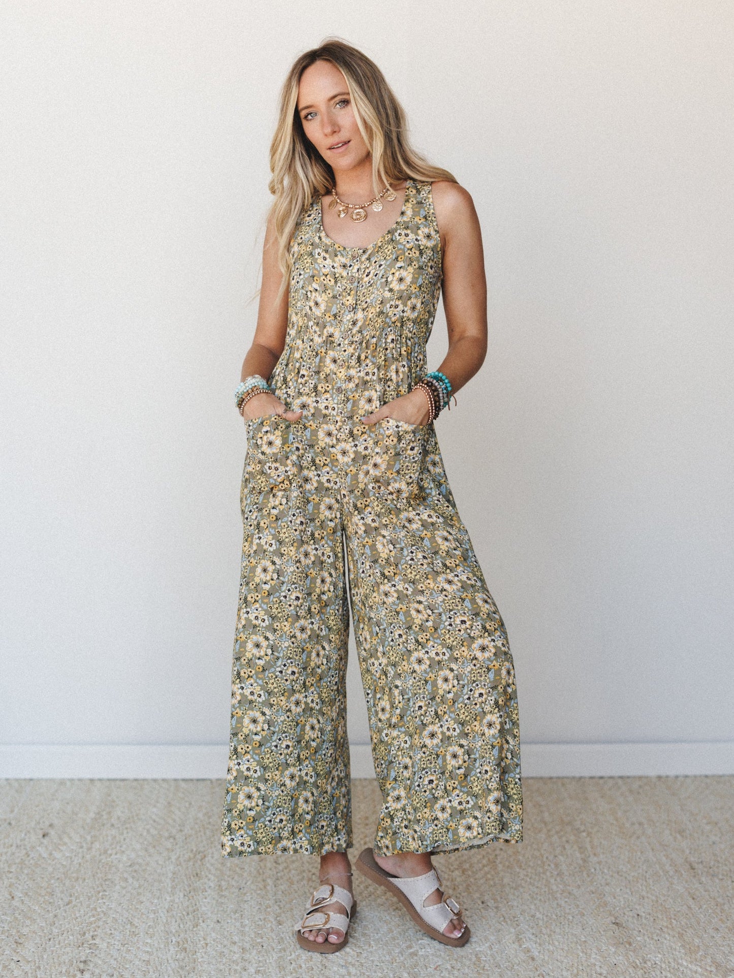 Daisy Coast Jumpsuit - Olive