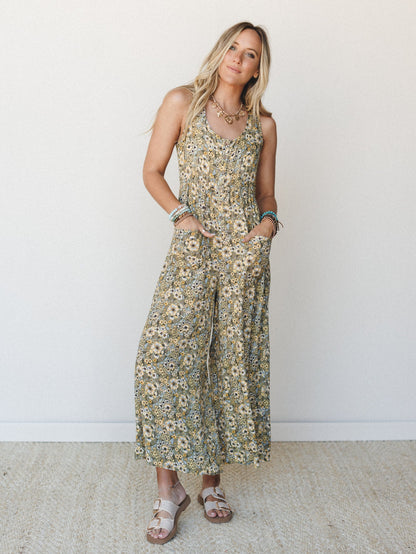 Daisy Coast Jumpsuit - Olive