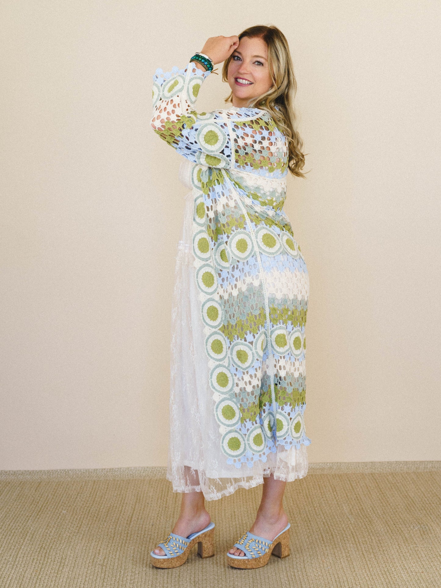 Dream Side Cardigan - Sage Multi