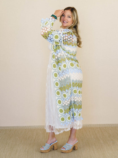 Dream Side Cardigan - Sage Multi