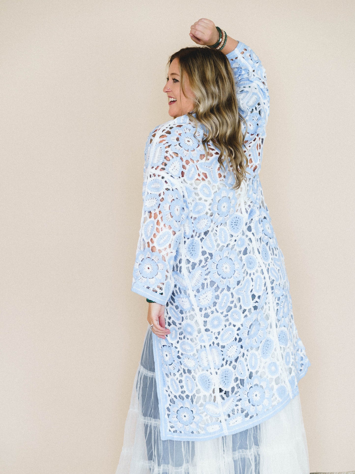 Floral Mood Duster - Blue