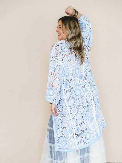 Floral Mood Duster - Blue