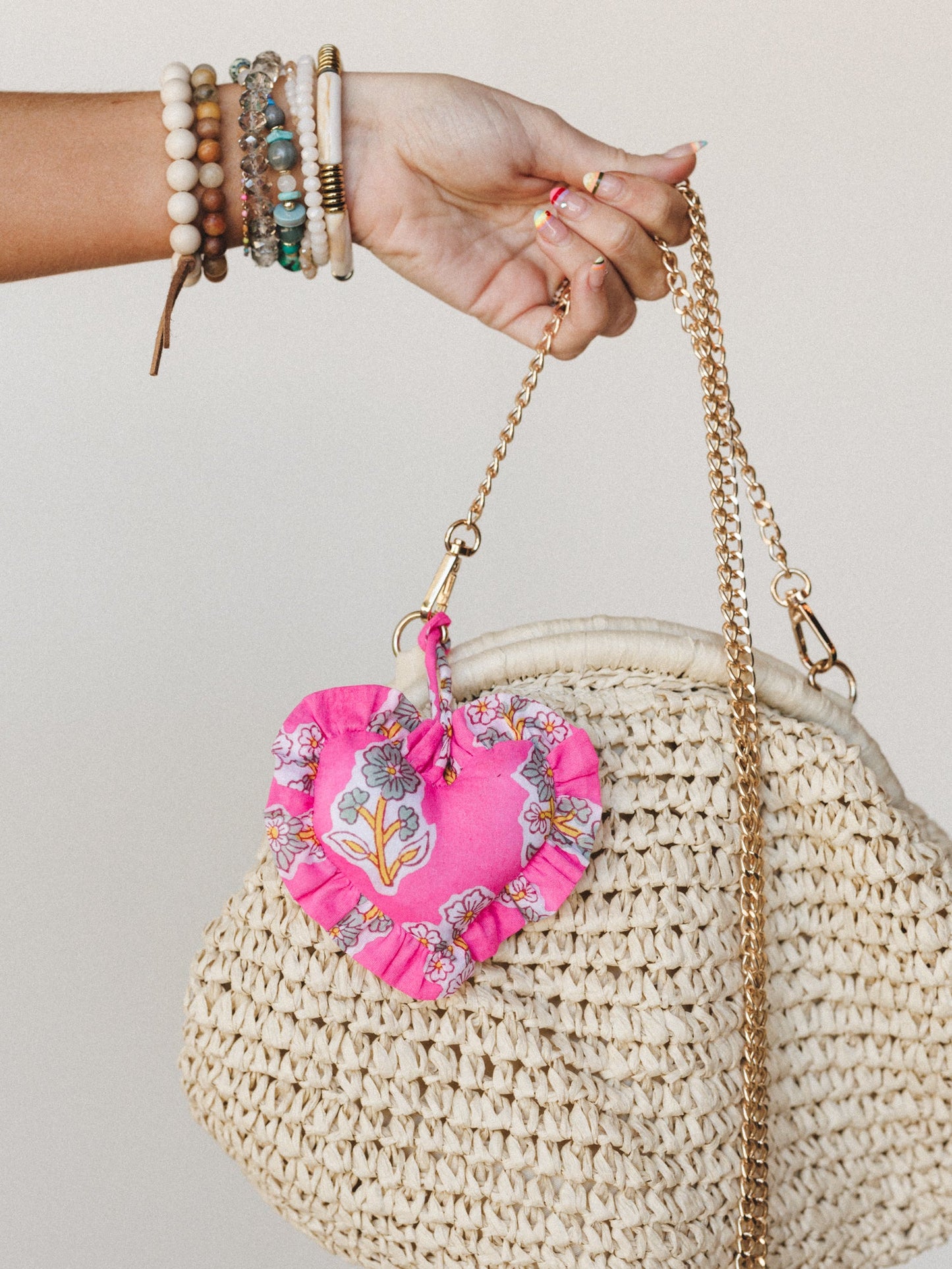 Heart of Love Bag Charm - Fuchsia
