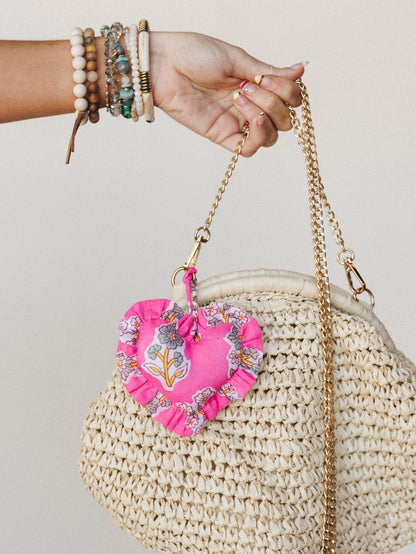 Heart of Love Bag Charm - Fuchsia