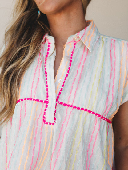 Colors of Summer Top - Ivory Multi