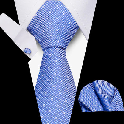 Elegant Ties For Men Gift Fashion Men Tie Set Striped Luxury Necktie Handchief Cufflinks 3 Pcs Business Wedding Suit Accessories