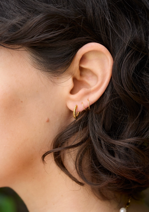 braided huggie hoops
