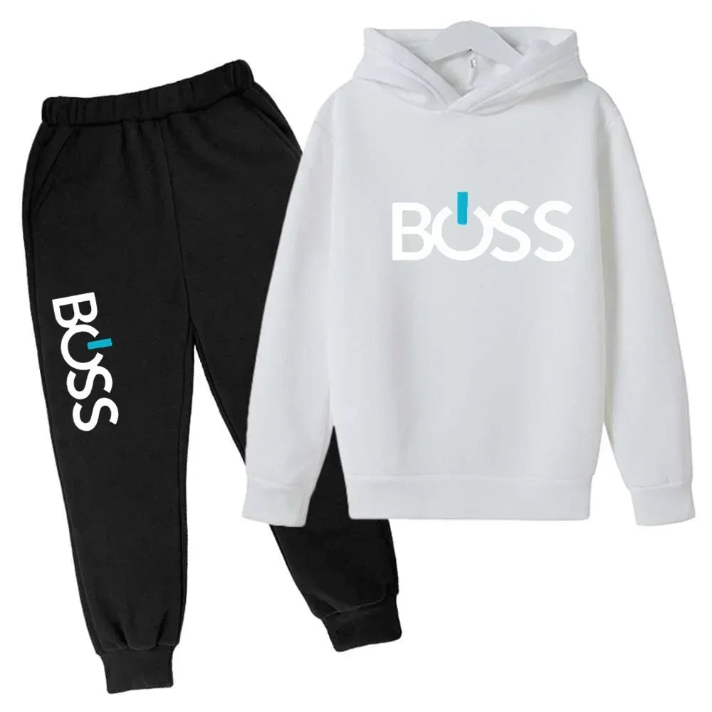 Streetwear New Spring And Autumn Children Hoodie Set Boys Girls Casual Long Sleeve Hoodie Tops+Pants Sportswear 2-14 Years Old