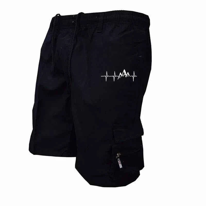 Men's Casual Work Shorts Multi-pocket Loose Drawstring Cargo Shorts Outdoor Sports Short Pants for Men Streetwear