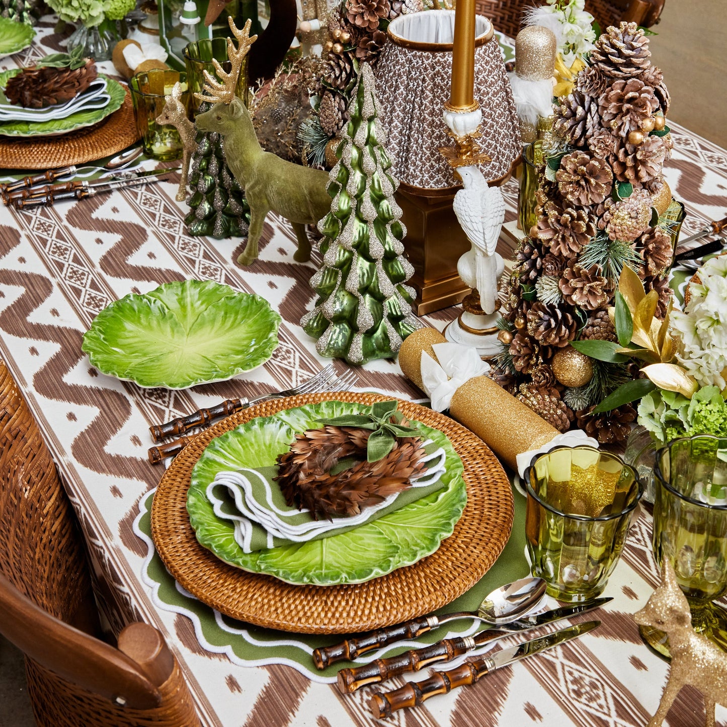 Green Serena Cabbage Starter Plates (Set of 4)