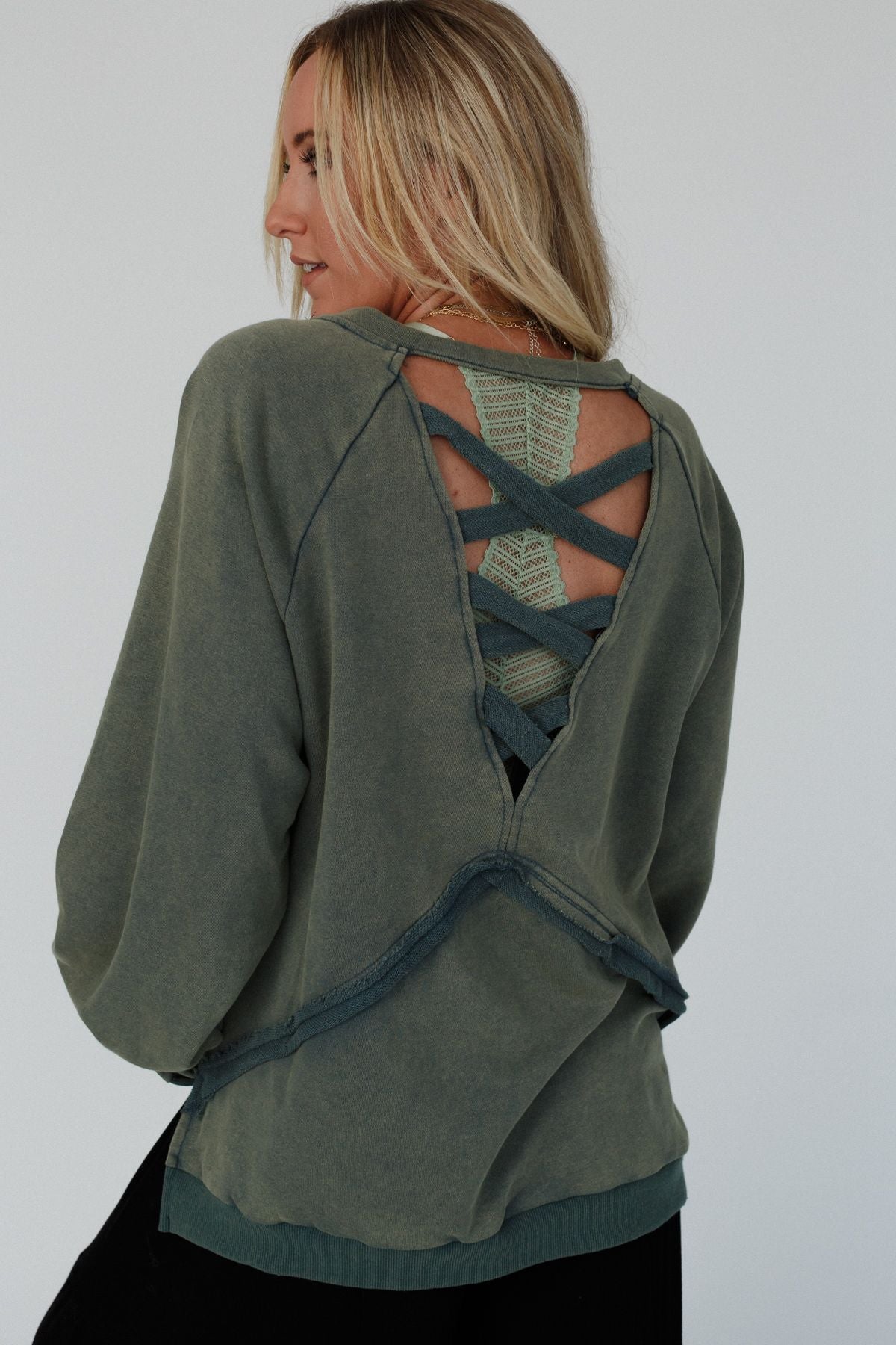Crossed Paths Sweatshirt - Olive