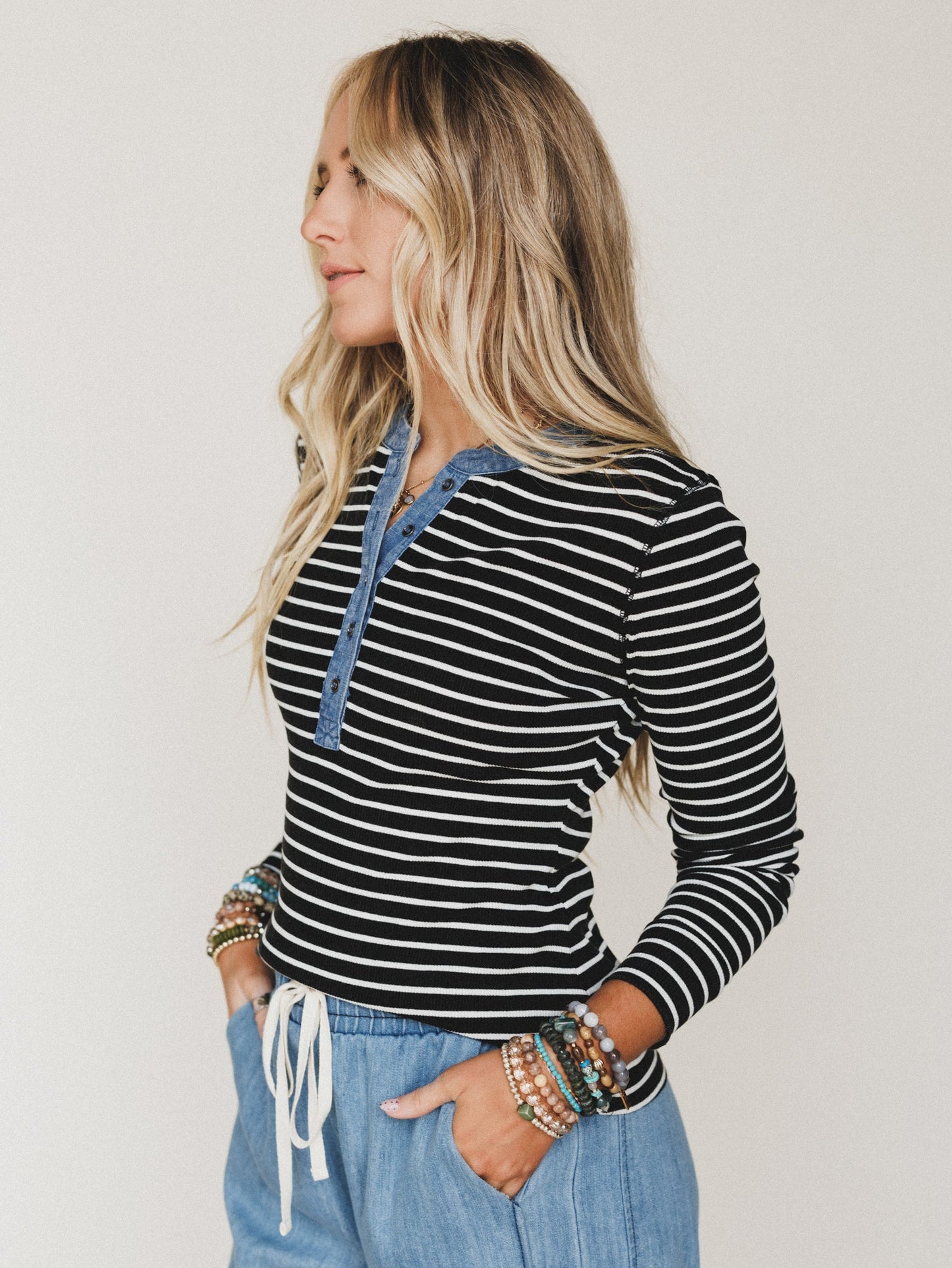Fieldtrip Stripe Top - Black