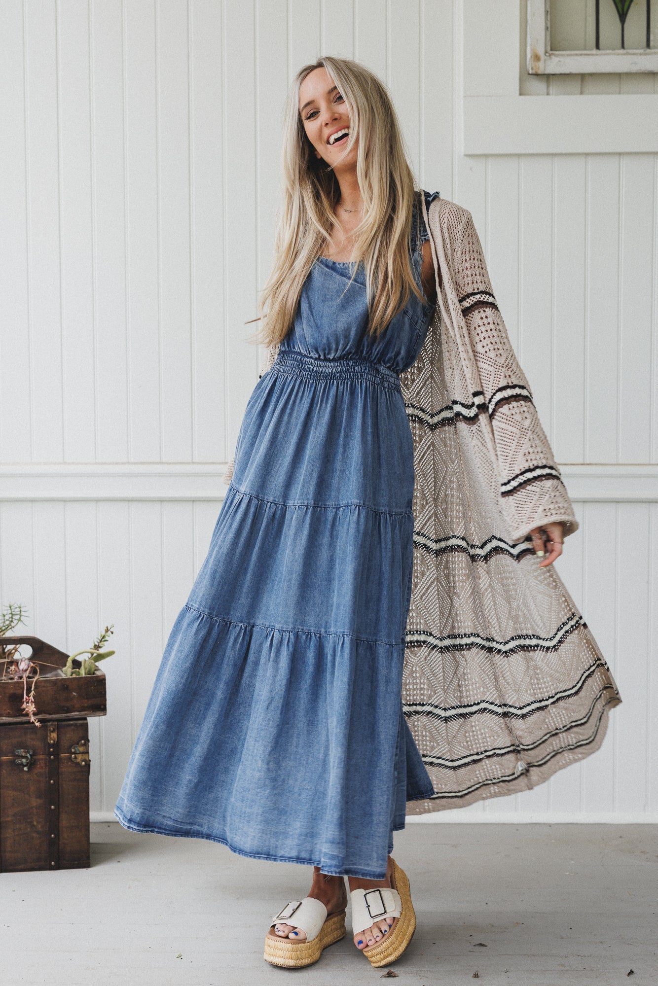 Crochet Breeze Cardigan Duster - Oatmeal