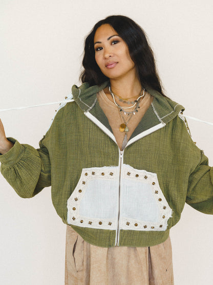 Cool Vines Jacket - Olive Camo