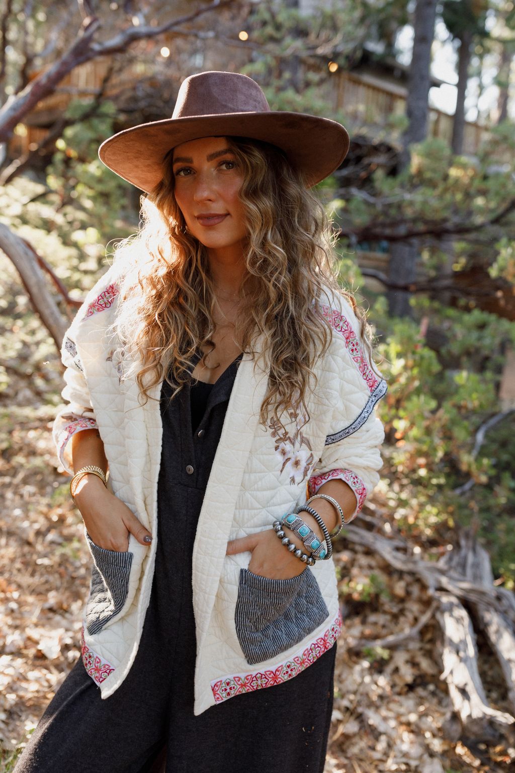 Adeline Embroidered Jacket - Cream