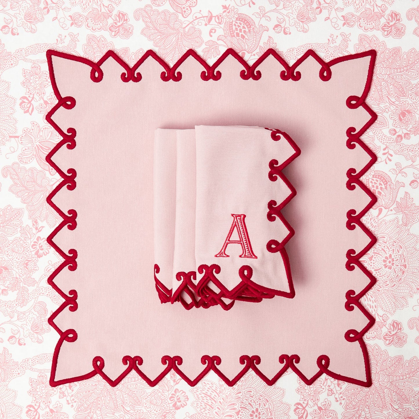 Pink & Red Angelina Napkins (Set of 4)