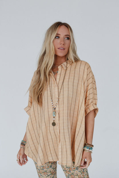 Easy Breeze Striped Top - Melon - Pre Order