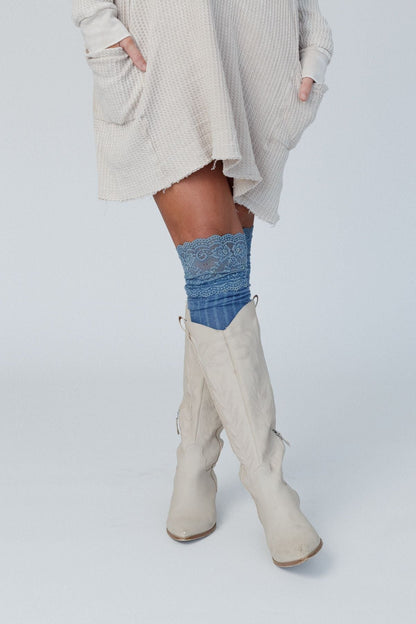 Becca Knee High Socks - Blue