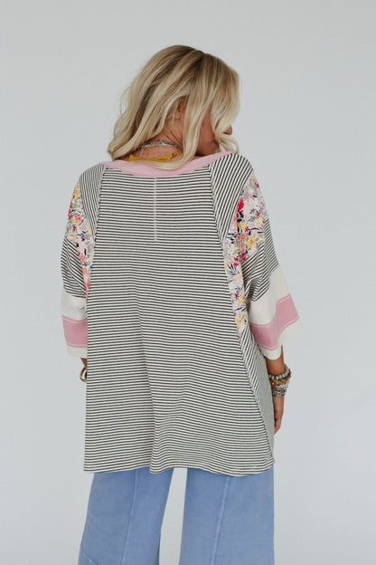 Britt Patchwork Top - Oat