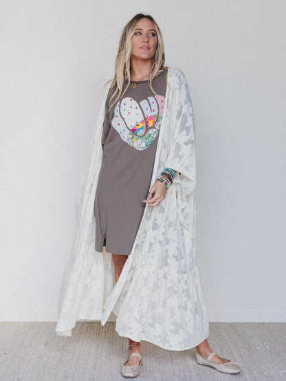Boho Darling Kimono Duster - Cream