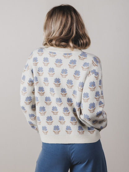 Elodie Floral Cardigan - Cream