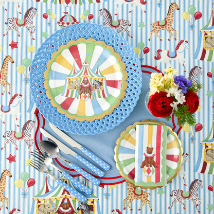 Blue Basketweave Dinner Plate