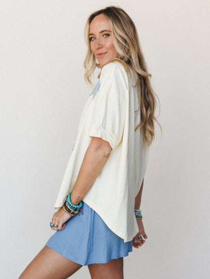 Americana Honey Tee - Butter Yellow