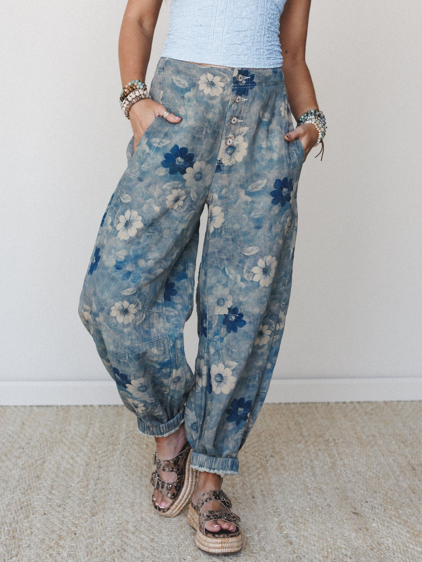 Dawn of Spring Pants - Navy Multi