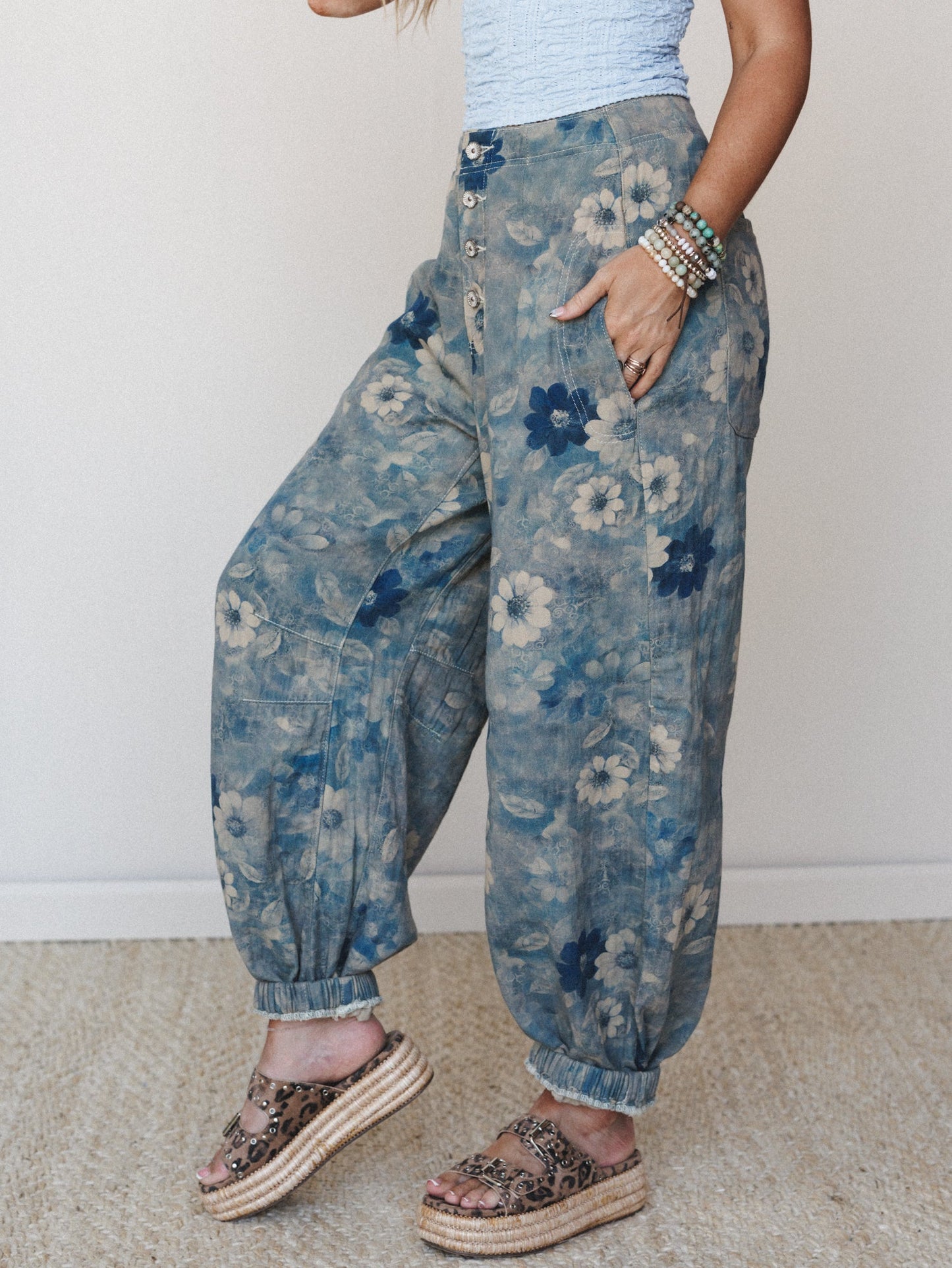 Dawn of Spring Pants - Navy Multi