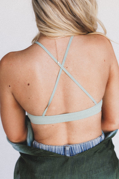Crochet High Neck Bralette - Sage