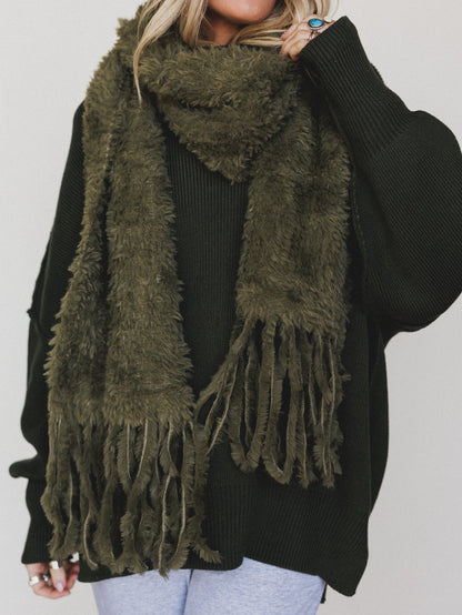 Cozy In The Cold Scarf - Olive