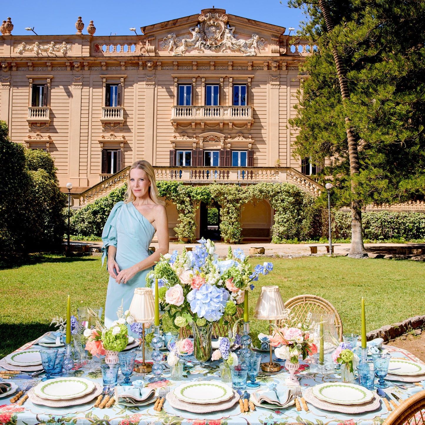 Duck Egg Blue & Sand Mariana Placemats (Set of 4)