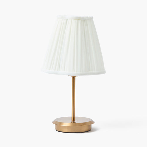 Short Rechargeable Lamp with Cream Shade (18cm)