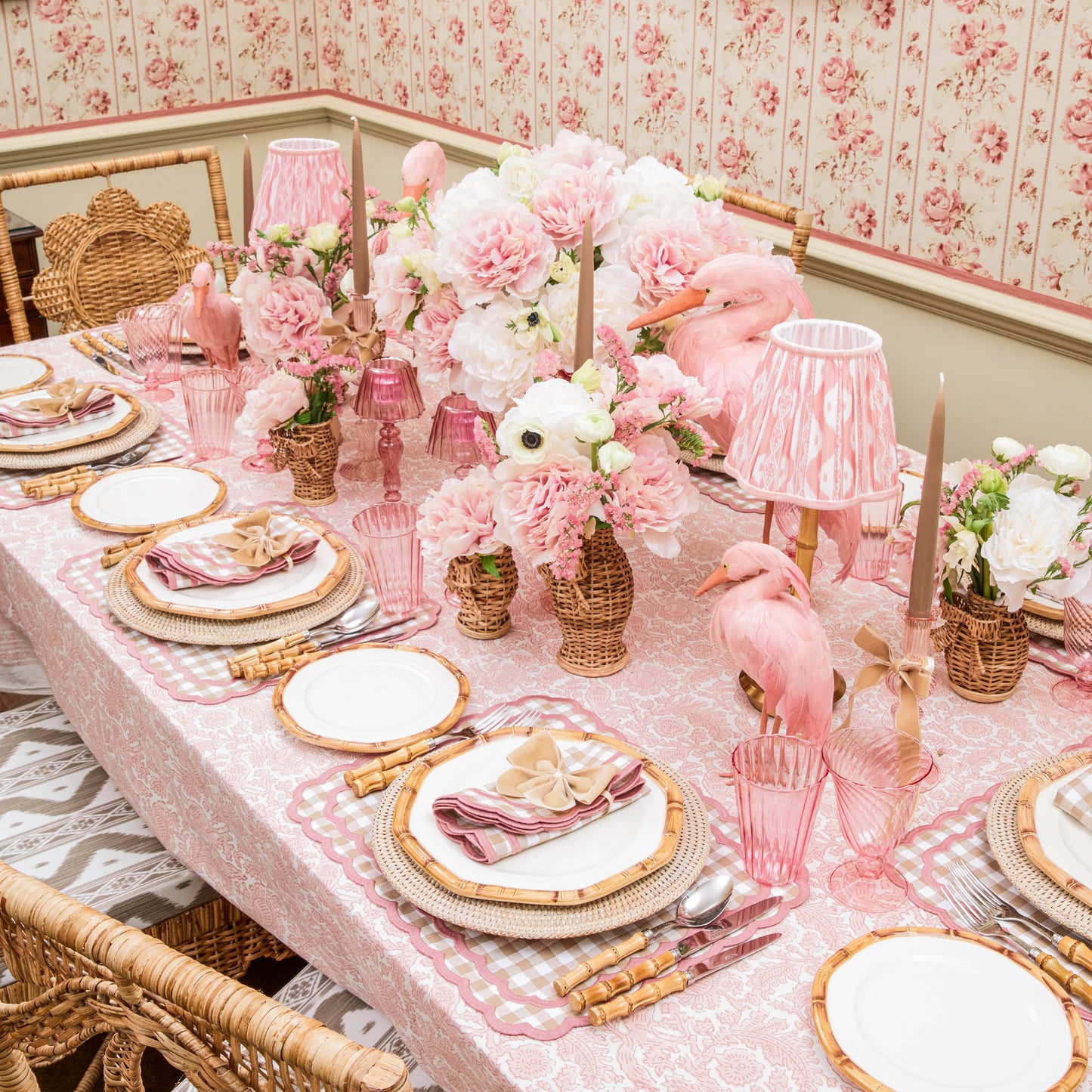 Petal Pink Pheasant Tablecloth