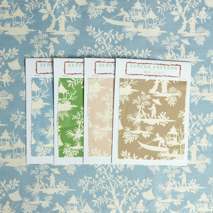 Blue Pagoda Garden Fabric